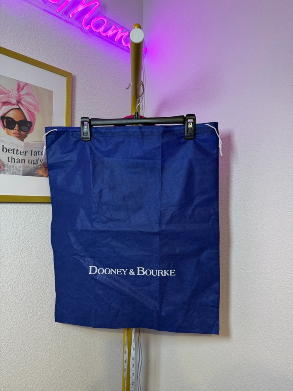 Dooney & Bourke Navy Blue Logo Drawstring Dust Bag - Picture 2 of 4